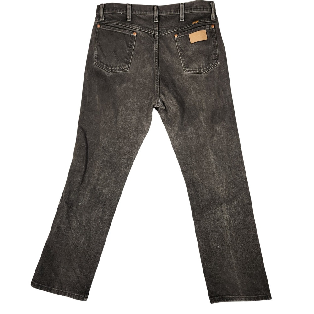 Wrangler Cowboy Cut Jeans Mens 35x32 Black Excellent 13MWZ Straight Leg Denim - Picture 8 of 11